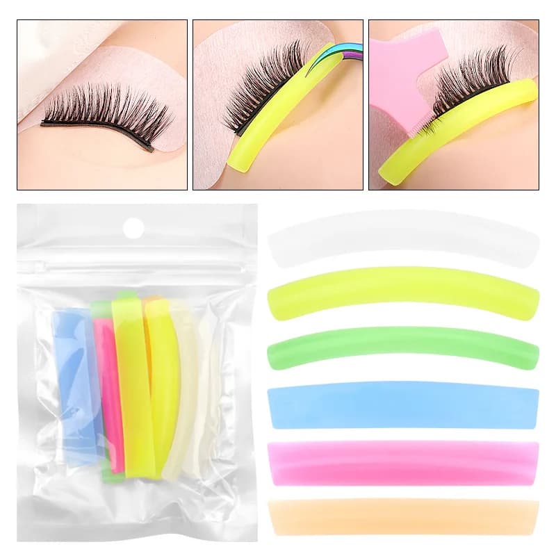 6 Silicone Pad Paia for Permanent Eyelashes, Eyelash Lift Shields, Recyclables, 3D curling Accessories, Applicator, Makeup Tool