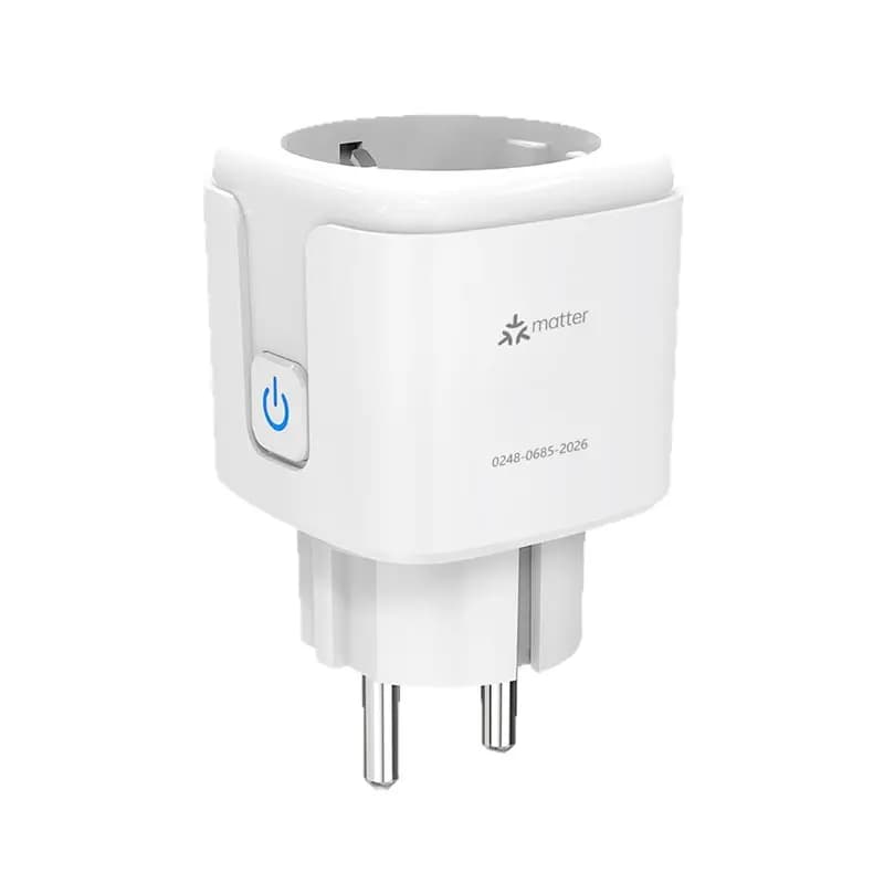 AWAH Voice Controlled Tuya Matter Smart Plug Outlet With Timer Function 16A Smart Socket Outlet Metering EU Plug