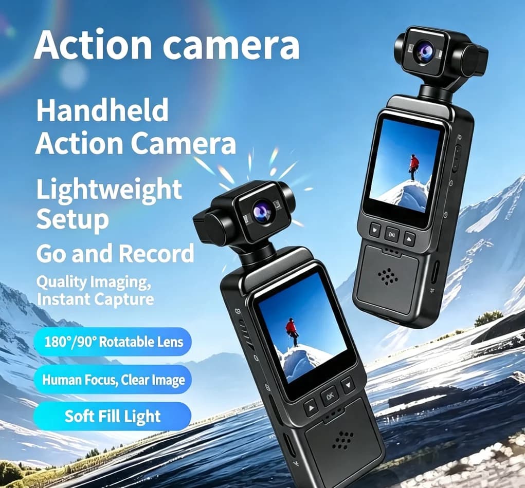 High-definition anti-shake campus vlog sports camera handheld panoramic recording night vision riding recorder pocket video arti