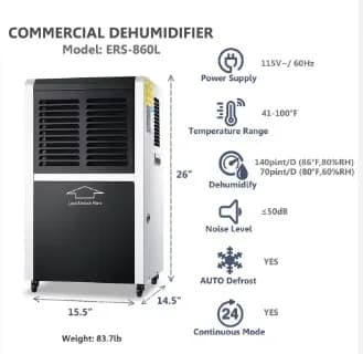 Deumidificatore per coltivazione Deumidificatore industriale e deumidificatore ideale per la ricerca dell'aria per sale coltivate idroponiche in serra