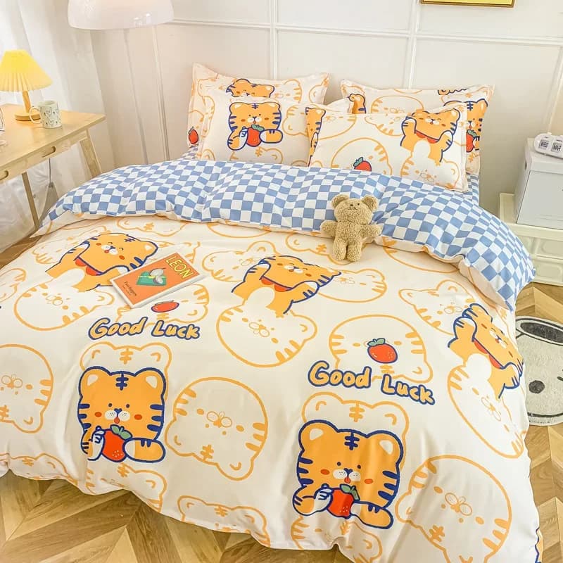Set of strawberry bed linen Soft double bed linen 3/4 pieces Set bed sheet Cover Queen King Size Set quilt for baby's home