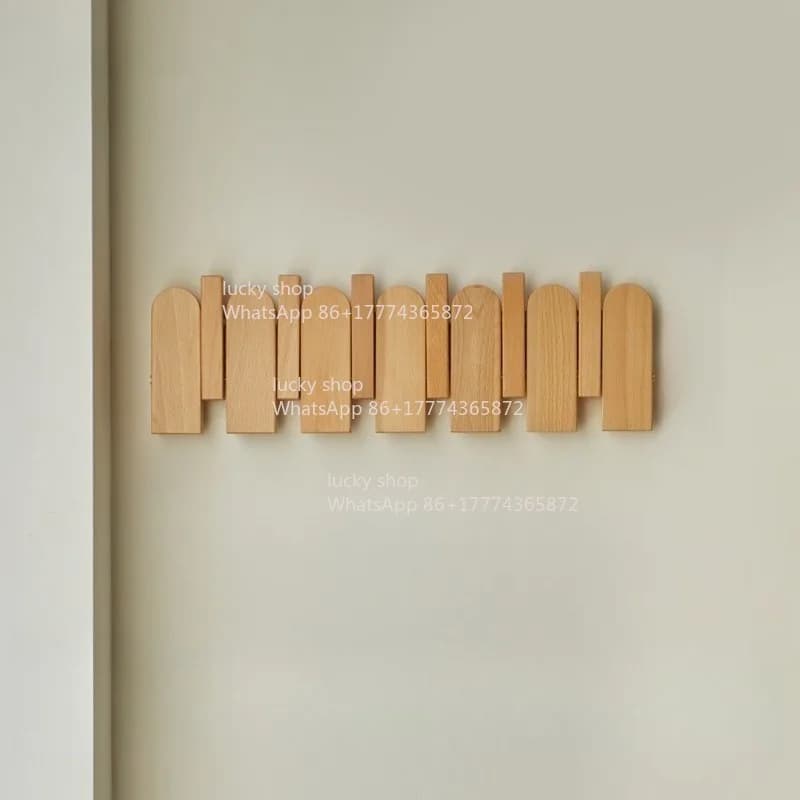 Hanging hanger with piano key, hook for solid wood hats, no drilling required