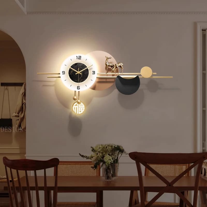 Luxury Led Led Modern Art Luxury Aesthetic Restaurant Kitchen Clock Creative Wall Clock Horloge Murale Decor