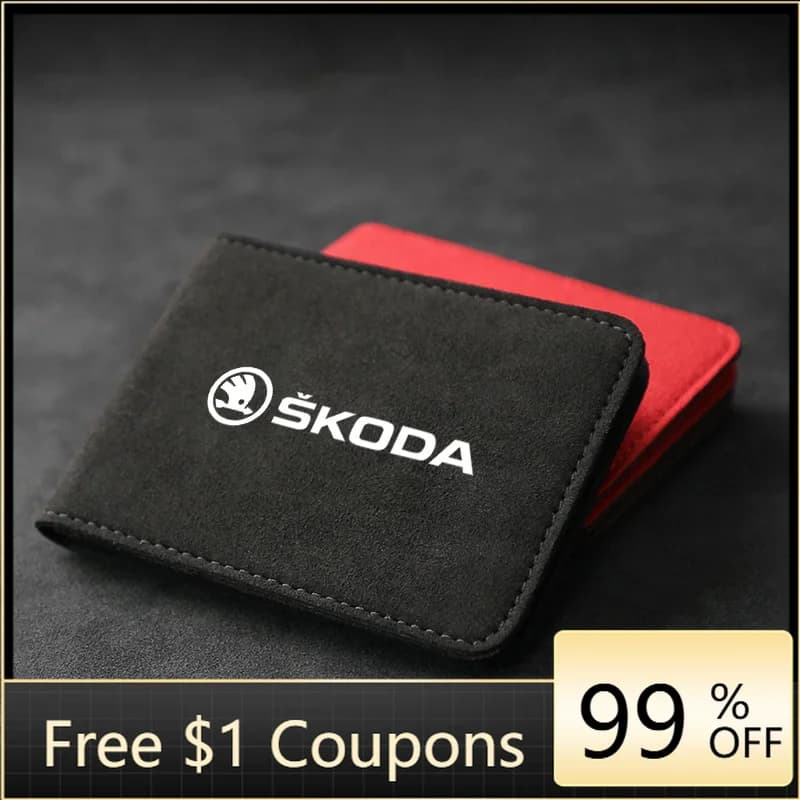 Adesivo per auto, copertura per patente di guida, porta carte di credito per Skoda Octavia Rapid Kodiaq Karoq Fabia S Kamiq Superb Derivative Yet