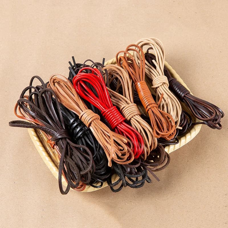 Cordoncini in pelle di mucca da 5 m rotondi da 3 mm per artigianato fai-da-te fatti a mano in morbida corda di cuoio collana bracciali creazione di gioielli accessori