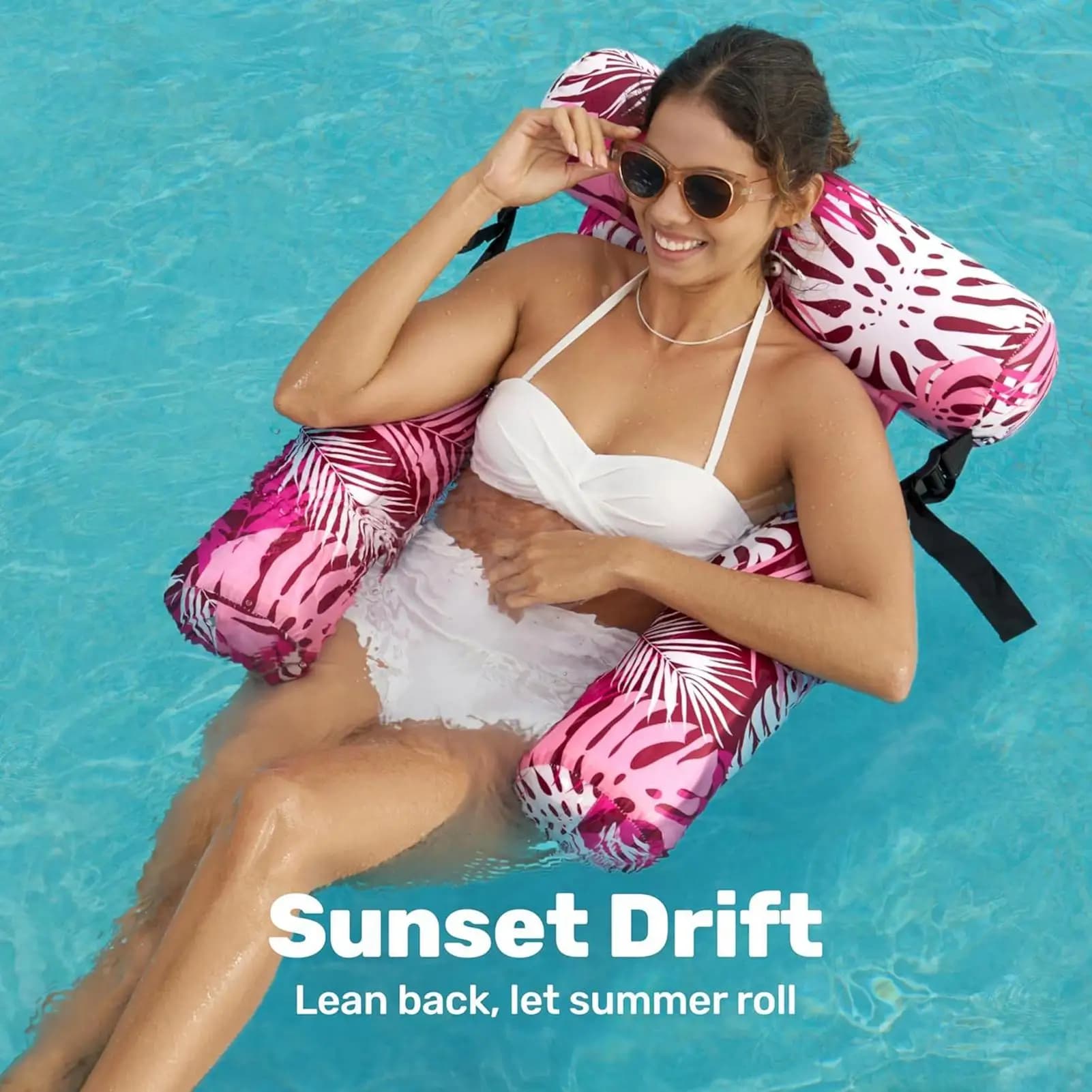 Inflatable Floating Lounger for Adult Portable Pool Float Chair folding Recliner for Swimming Pool Beach Summer Relaxation toy