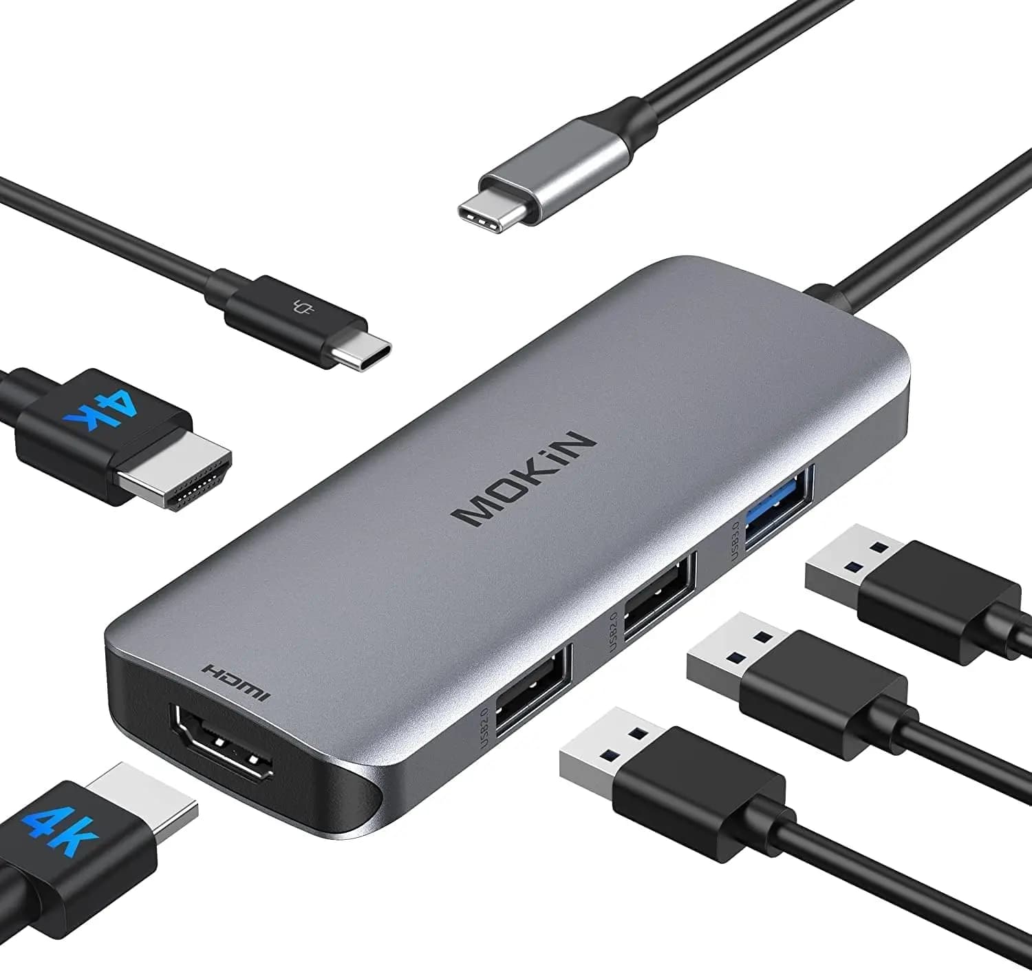 Docking station USB-C con doppia HDMI, 3 porte USB e ricarica PD per laptop Windows