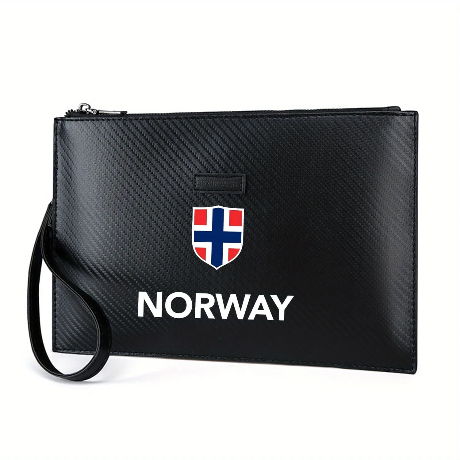 Scudo croce norvegese blu rosso bianco Elegante borsa da uomo in PU stampato Alla moda e pratica per il trasporto quotidiano