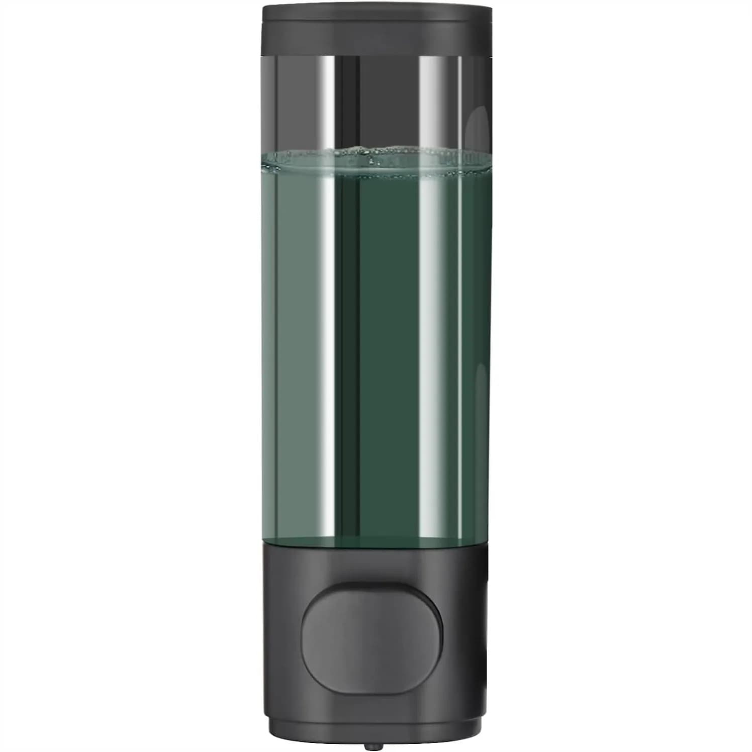 Dispenser di Sapone Manuale da Parete, 10oz/300ml, Dispenser Nero per Shampoo e Balsamo, Organizzatore Trasparente Ricaricabile con Pompa per Lozione
