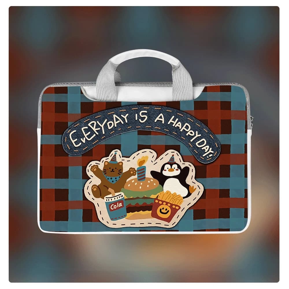Borsa per Laptop con Motivi Animali Cartoon, Custodia Protettiva per Macbook 13 14 15 12 Pollici, Macbook Air, Asus, Lenovo, Huawei