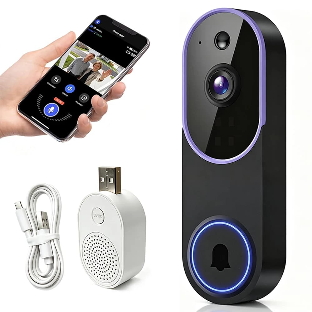 1080P Wireless Video Doorbell Cameras with AI Human Detection & Motion Detection Alerts,Two-Way Audio,Night Vision,Cloud Storage