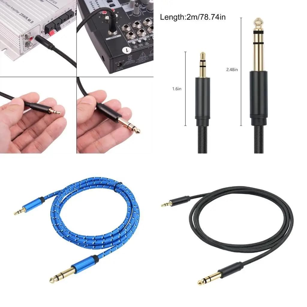 Cavo Y1UB da 3,5 mm a 6,35 mm Cavo bidirezionale da maschio a maschio per chitarra elettrica