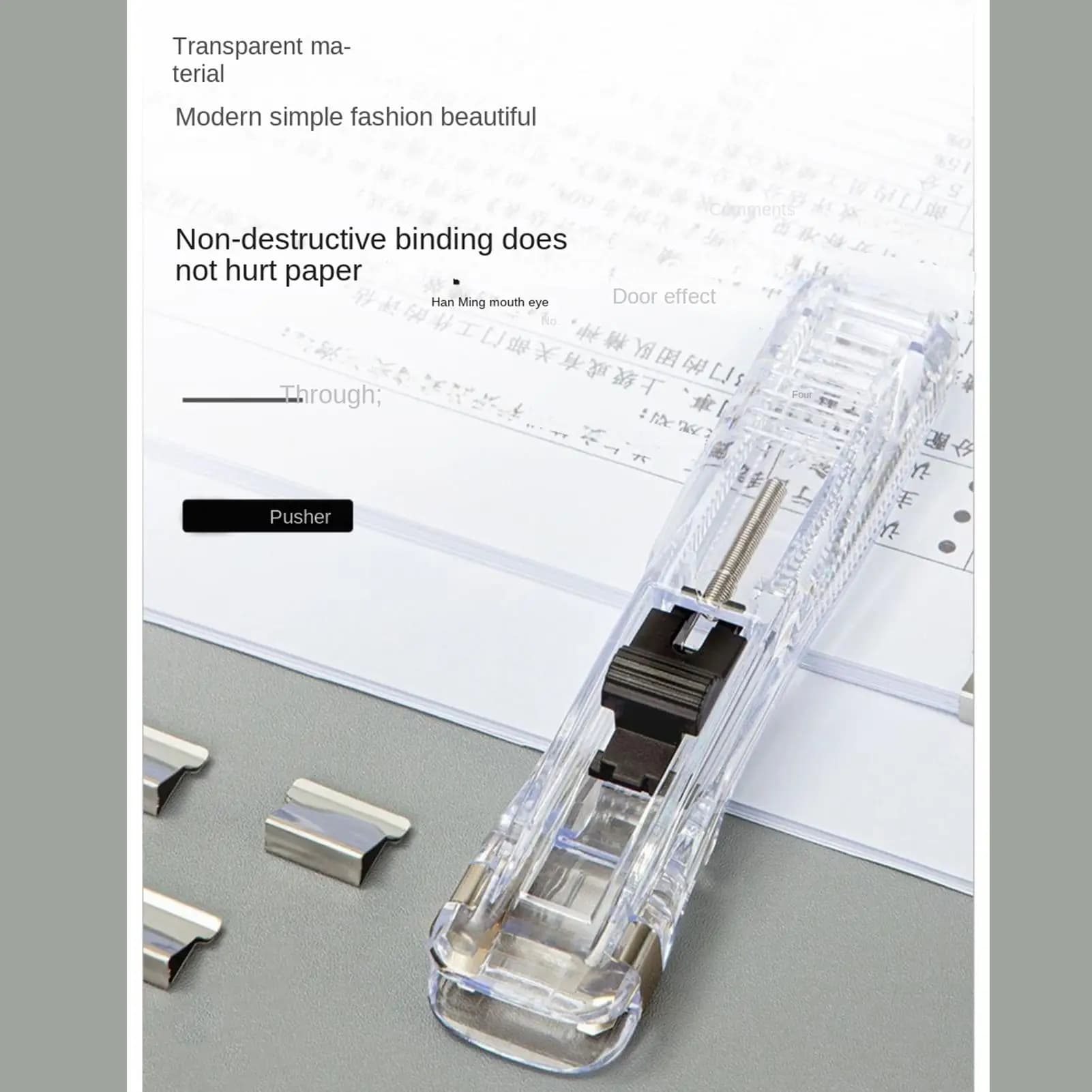 Cucitrice portatile riutilizzabile per rilegatura documenti, cucitrice a clip portatile per casa, scuola, aula, scrivania, documenti in carta