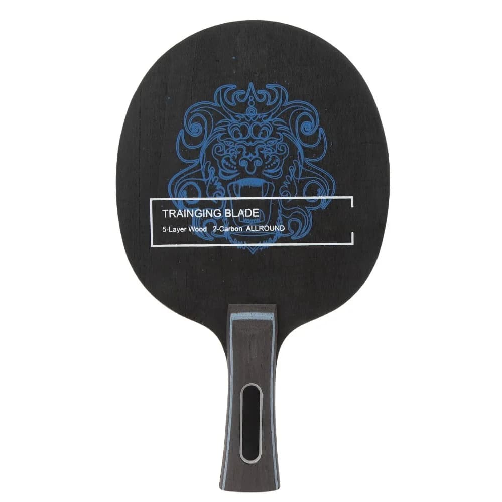 Racchetta da Ping Pong con Manico Lungo, Racchetta Orizzontale in Fibra di Carbonio, Leggera, Professionale, Attrezzatura per Allenamento