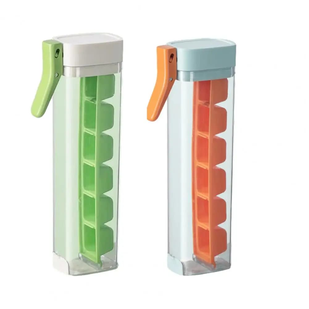 Set di 2 Stampi per Cubetti di Ghiaccio a Pressione, Efficiente e Salvaspazio, in Silicone Alimentare, Anti-Perdita, per Casa e Feste