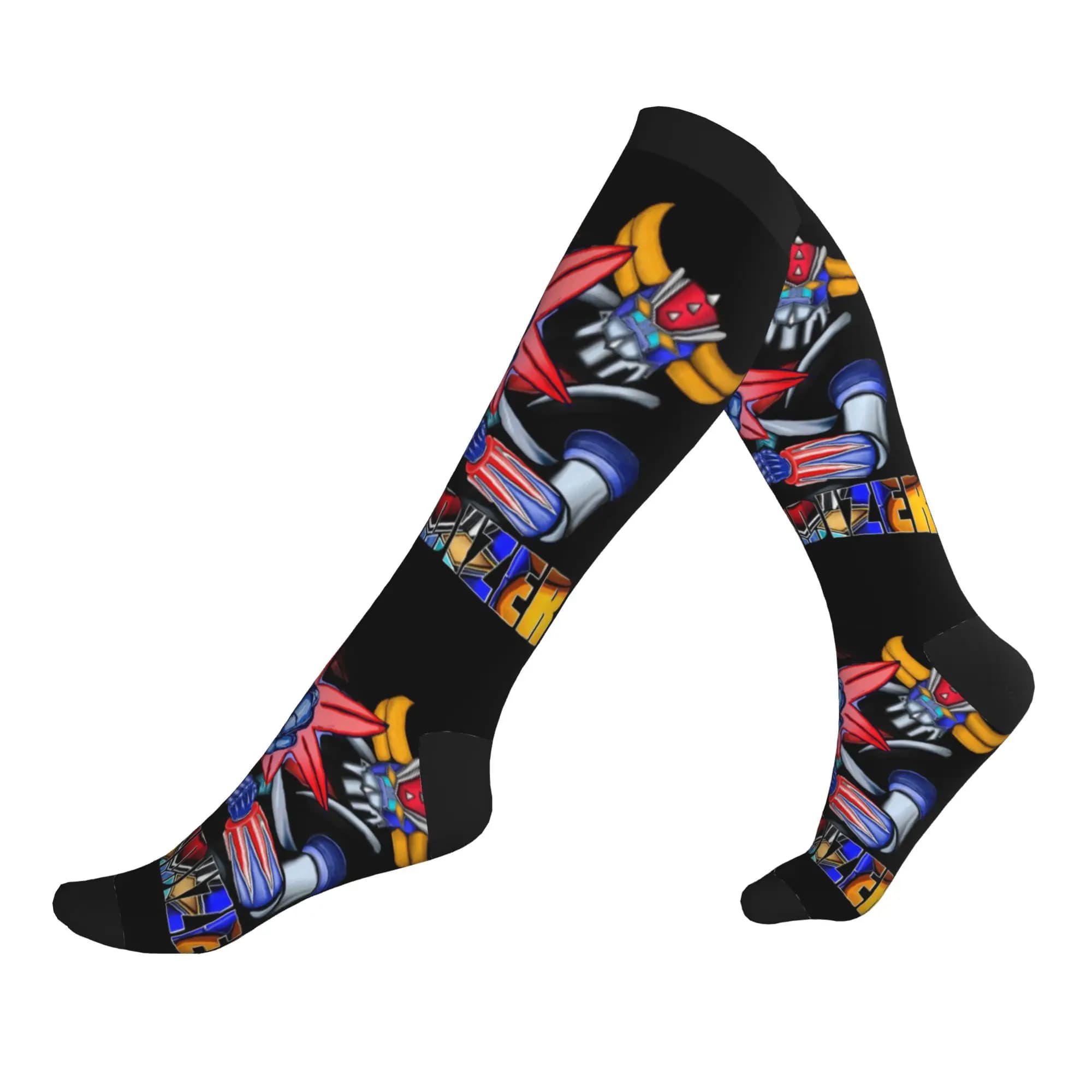 Kawaii Printed UFO Robot Mazinger Z Socks for Men Women Stretchy Summer Autumn Winter Anime Manga Sports Compression Socks