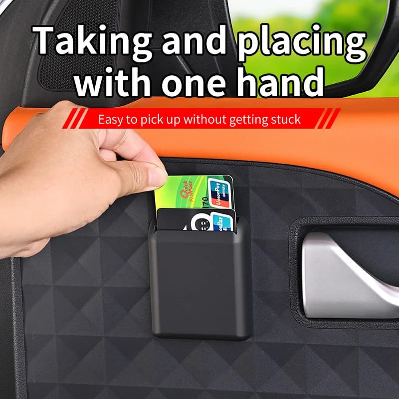 Universal non punching car multifunctional card holder, high-speed toll pass card, bank card storage box, adhesive card slot, ca