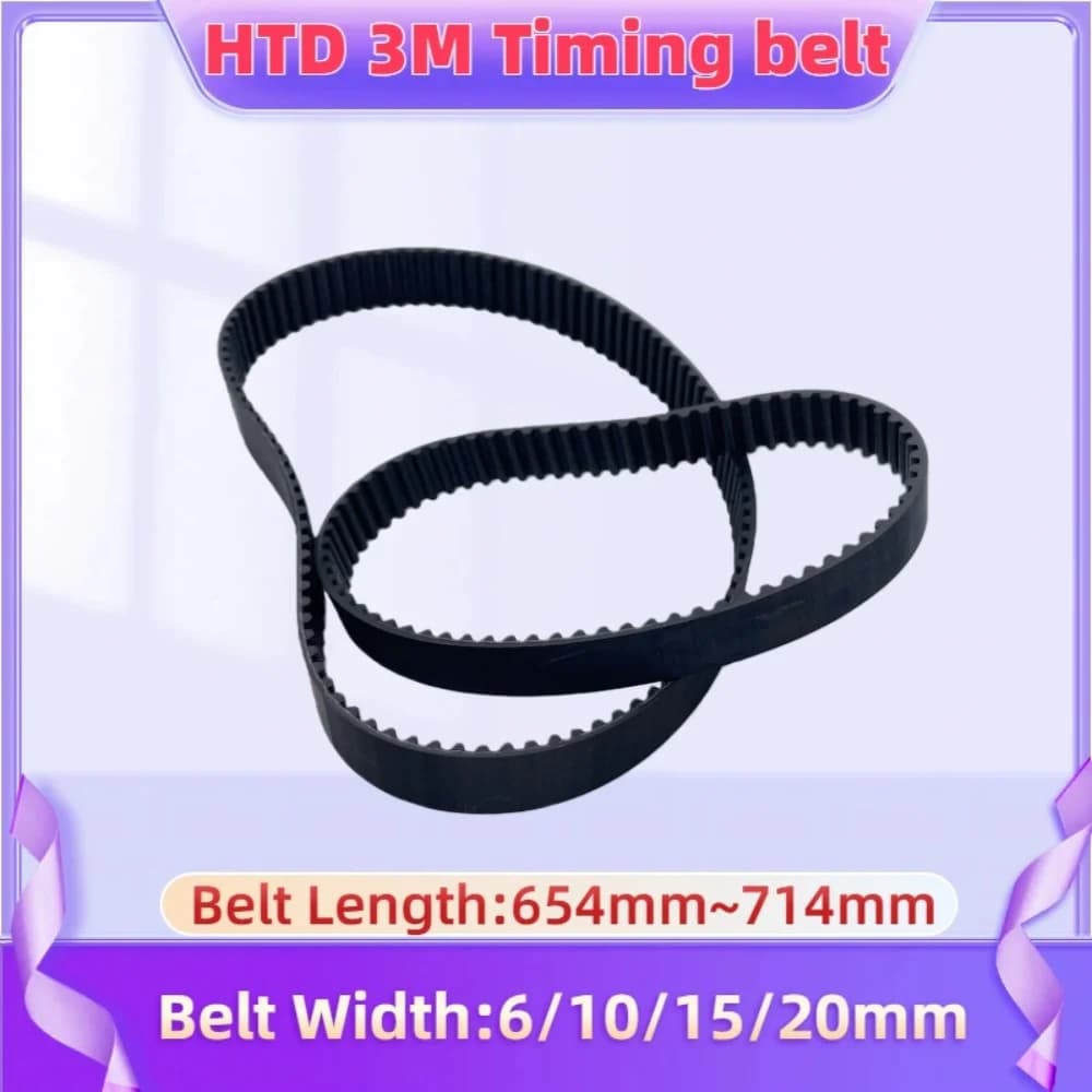 HTD 3M Lunghezza cinghia dentata 654 657 660 663 669 675 678 681 684 687 696 699 708 711 714mm Larghezza cinghia 6-20mm HTD 3M Cinghia ad anello chiuso
