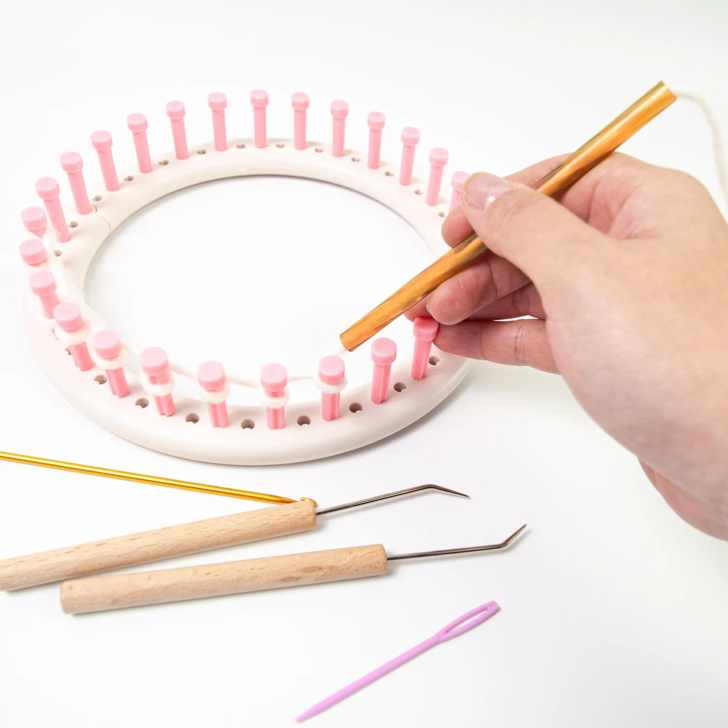 Quick Knit Loom Set - Tubular Knitting Pen for Fast Scarf & Hat Making | Handy Weaving Tool