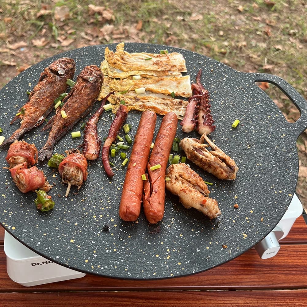 Frying and cooking pan, Multipurpose BBQ grill Round for Camping, Kitchen & Domestic Tools