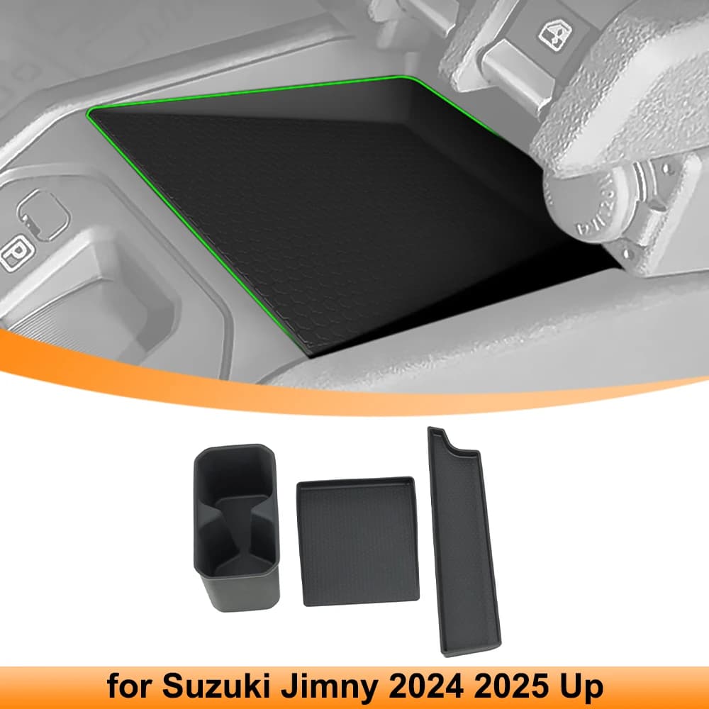 Auto Console Centrale Scatola di Immagazzinaggio Pad Portabicchieri Acqua Vassoio Organizzatore per Suzuki Jimny 2024 2025 Up Stivaggio Riordino Accessori