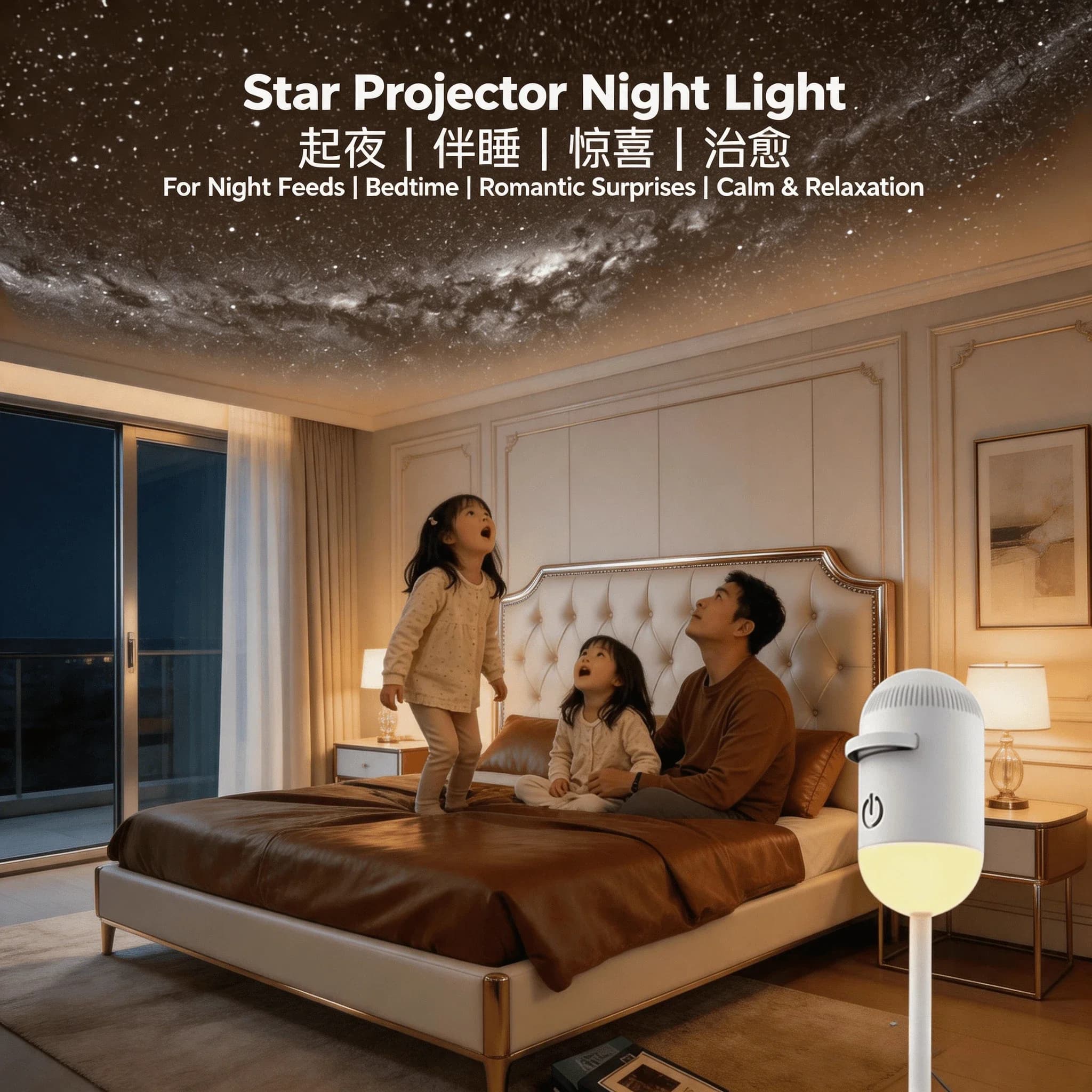 Mini Car Roof Star Projector Night Light - 2-in-1 USB HD Galaxy Lamp for Car & Bedroom Decor