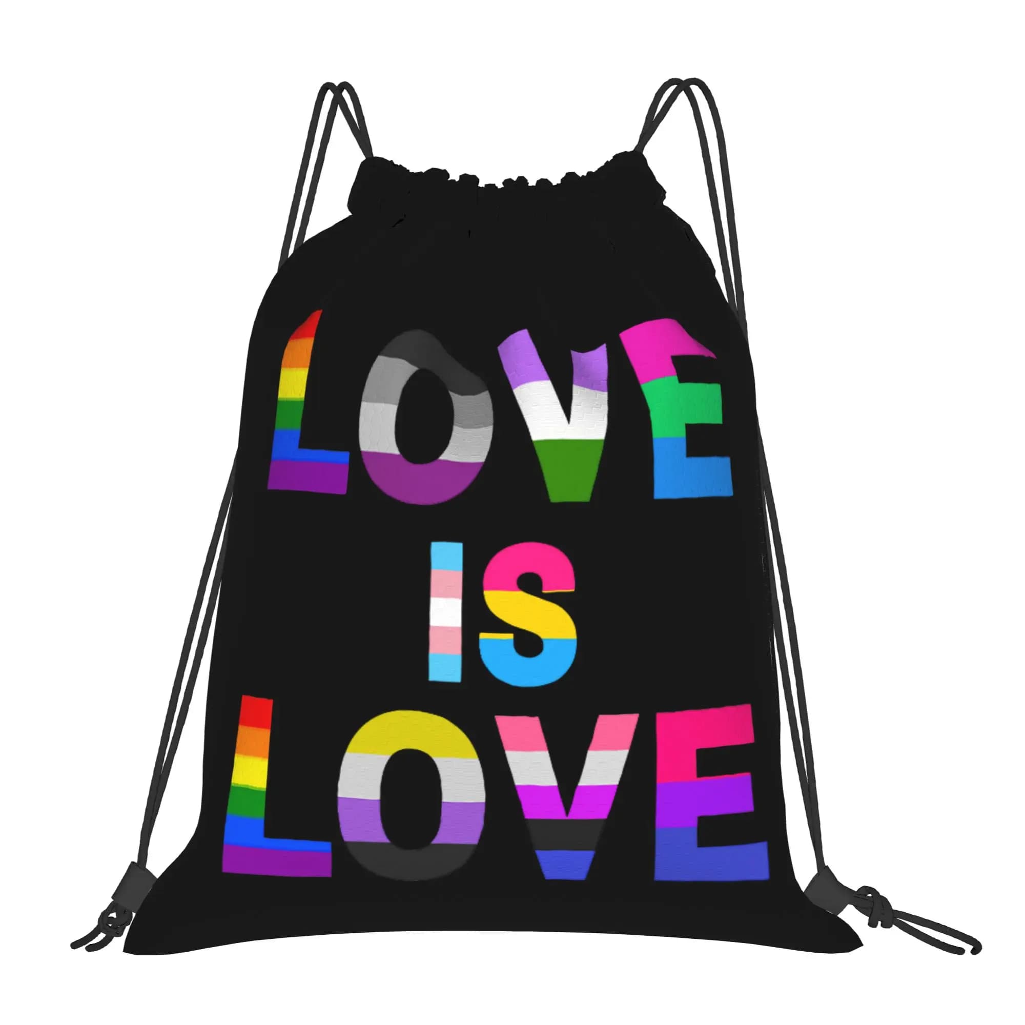 Love is Love Bag Zaino con coulisse, borsa sportiva da palestra, resistente all'acqua, LGBT Pride Gay Rainbow Harajuku, borse con coulisse per l'escursionismo