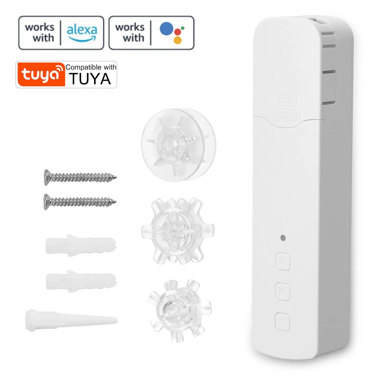 Tuya WIFI Smart Motori per tende elettriche Tende a catena Tirare il sistema motore per tende con perline Controllo APP per Alexa Google Home
