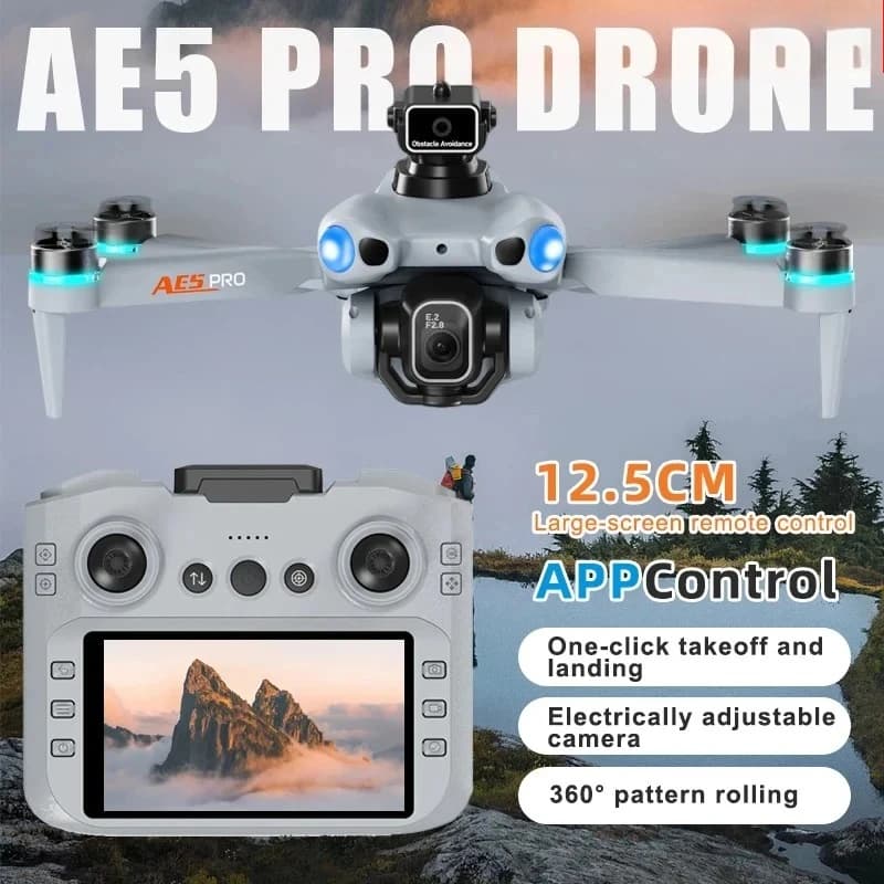 Lenovo 2026 NEW AE5 Drone 4K Professional 8K HD Camera Remote Control with screen WIFI UAV Brushless Foldable Quadcopter Toy