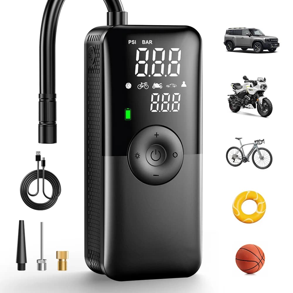 Car Inflation Pump Wireless Portable Electric Tire Inflator Air Pump Handheld Charging For Car Bicycle Motorcycle Air Compressor