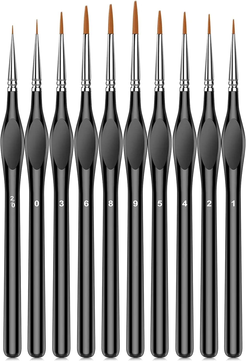 10Pcs Micro Paint Brushes Set Triangular Handle for Acrylic Watercolor Crafts Models Fine Detail
