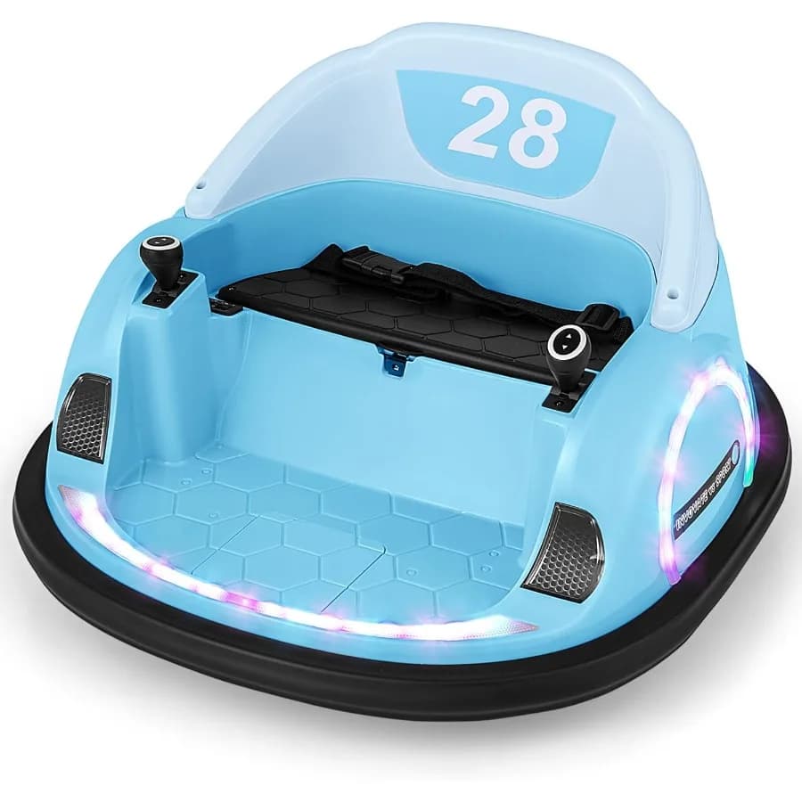 12V Bambino Paraurti Auto Paraurti Auto per I Più Piccoli 1-3 Giro Su Auto Giocattolo con Telecomando Rotazione di 360 Gradi Musica Luci LED Luminose Ele