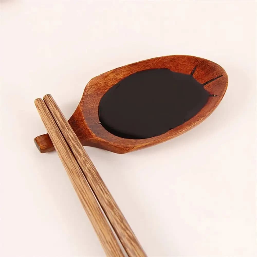 1 pz Porta Bacchette in Legno Artigianale, Ornamento Decorativo da Tavolo, Poggia Bacchette Multiforma, Cuscino per Bacchette per la Casa