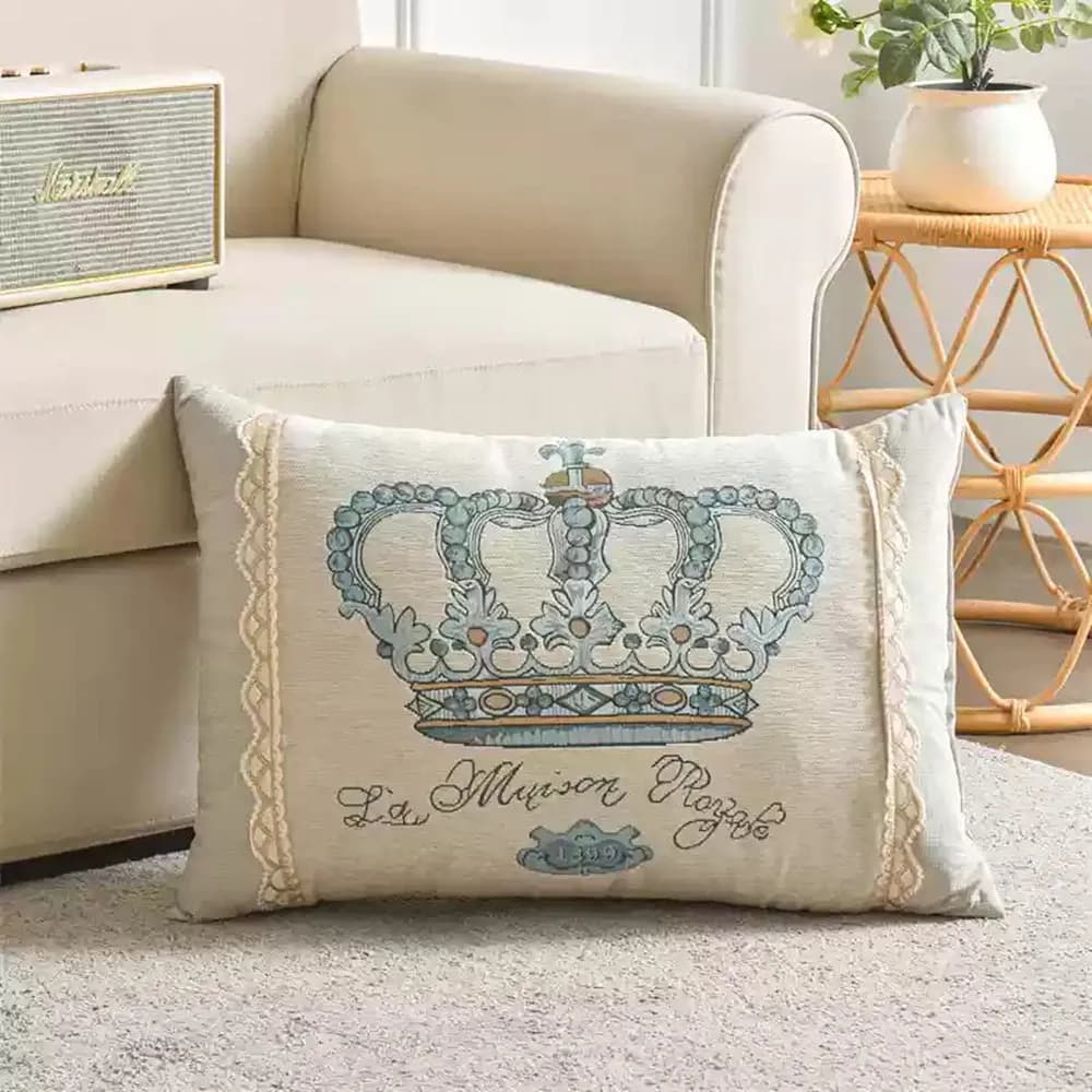 Chenille Embroidered Rectangular Cushion Sleeping Pillow Cover Soft Living Room Sofa Throw Waist Pillow Bedroom Bed Decorative