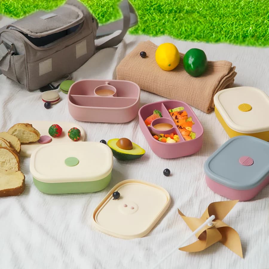 1 pz Baby Feeding Lunch Box con scomparti Lunch Food Container con coperchi ciotola portatile Bento Box per bambini School Baby Stuff
