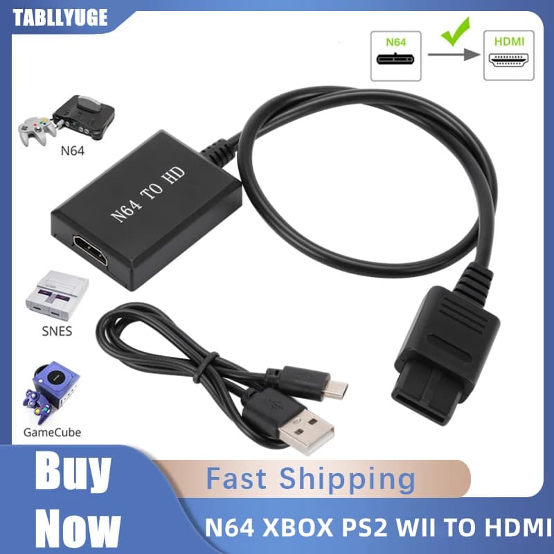 HD N64 PS2 Wii Xbox a HDMI compatibile con cavo Console di gioco HD TV 1080p per cavi HDMI Plug and Play Nintendo 64 a HDMI Converte