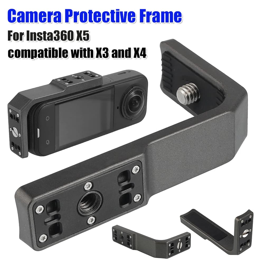 Per Insta360 X5 Action Camera Staffa Adattatore magnetico leggero a forma di L Supporto in lega di alluminio Accessori verticali orizzontali