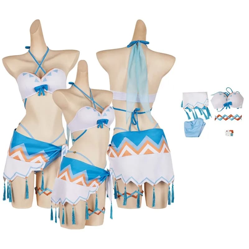 Lumine Cosplay Swimwear Genshin Impact Aether Gonna Costume Fantasy Dresses Halloween Carnival Party Role Game Dress