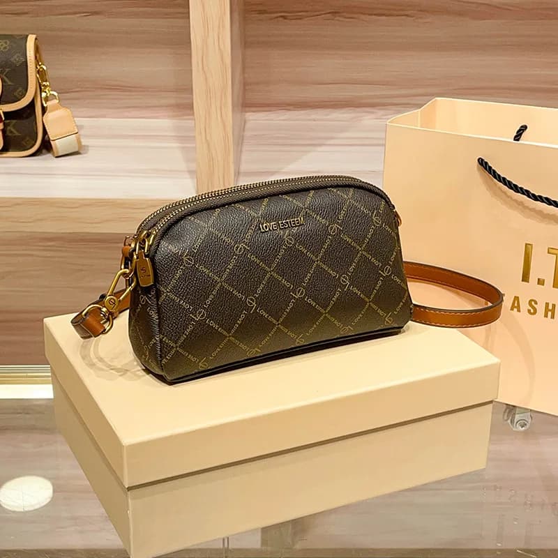 Borsa Fasciatoio di Design alla Moda per Donne, Borsa a Tracolla di Lusso, Minimalista ed Elegante, Grande Capacità, in Pelle