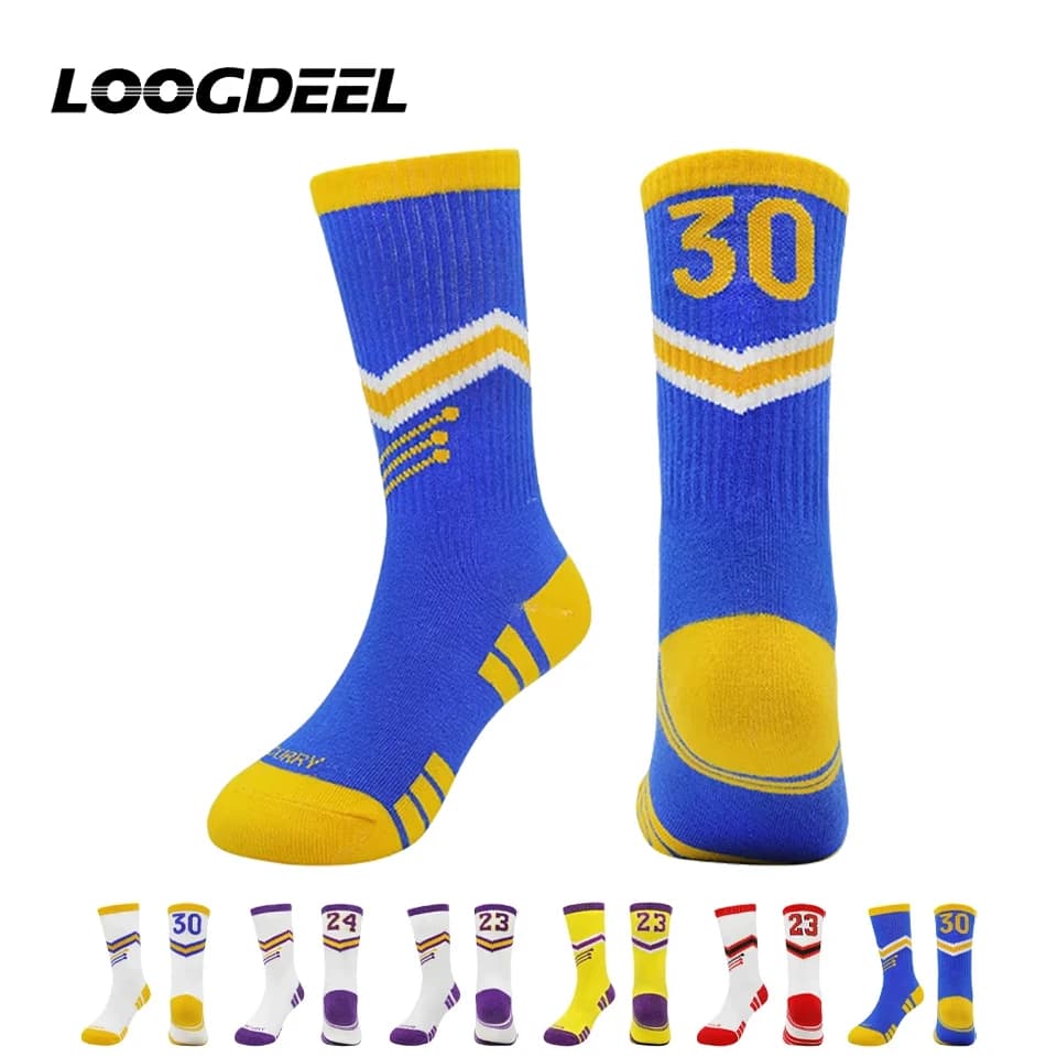 Loogdeel 1Pair Thin Children's Football socks Breathable Non-slip Professional Sports Socks Bboys' Crew Cotton Socks