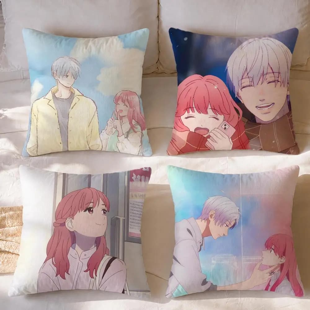 Anime A Sign of Affection Cushion Cover Short Plush Cushion Cover Double Sided Print Washable Sofa Pillowcase Home Decor Gift