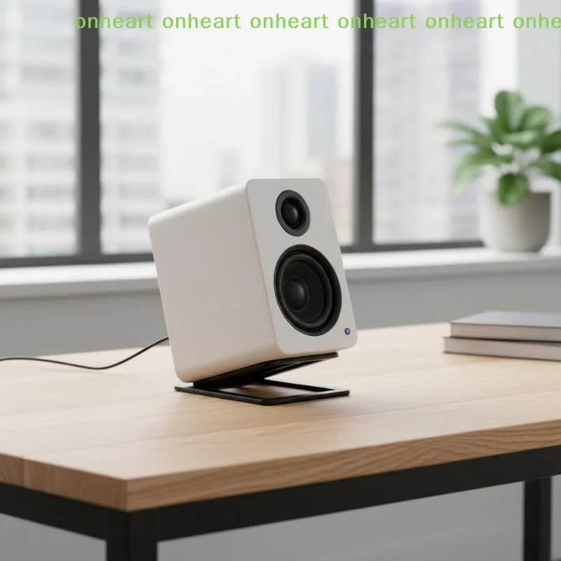 [C]2Pcs Computer Speaker Stand for Desktop Tabletop Durable Anti Vibration Design for Audio Support and Clarity