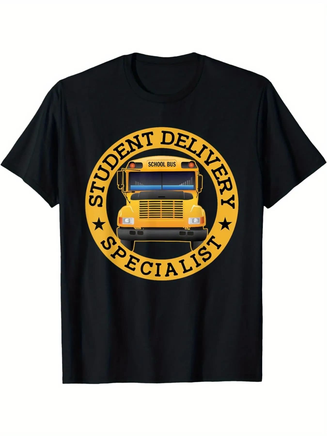 T-shirt esperto per la consegna degli studenti, regalo per il direttore di autobus scolastico con autobus scolastico e area scolastica, comodo cotone sciolto