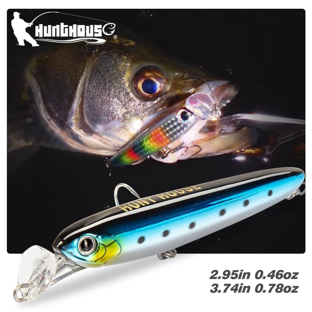 Hunhouse Rocket 75 & 95mm esca da pesca 13/22g affondamento matita esca rotolamento azione Minnow Artificiale Stickbaits per Bass Tackle