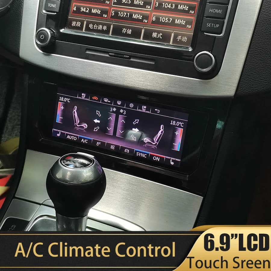 Per VW Golf 6 7 Tiguan Passat B7 B8 CC Variante Aria Condizionata Digitale A/C Riscaldatore Pannello di Controllo del Clima Touch Screen 6.9 ''Pollici