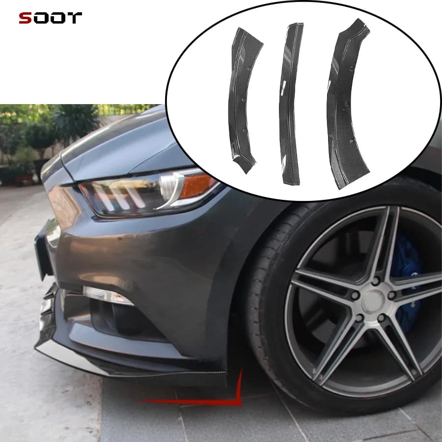 For Ford Mustang 2015-2017 Front Bumper Splitter Lip Lower Diffuser Protector Front Spoiler Body Kit Exterior Car Accessories