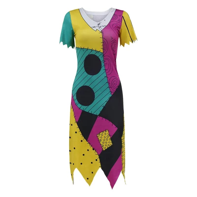 Halloween Cosplay Dress Party Horro Costume Sally Donna Abiti sexy senza maniche Abiti gotici femminili;3,v'5.t;8,