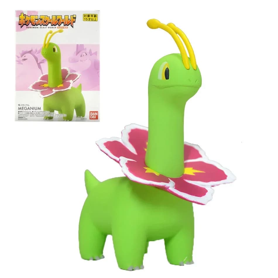 9 CM Bandai Pokemon Giocattoli Per Bambini 1/20 Meganium Anime Figure Cartoni Animati Action PVC Figure Collezioni Modello Bambole Regali Per I Bambini