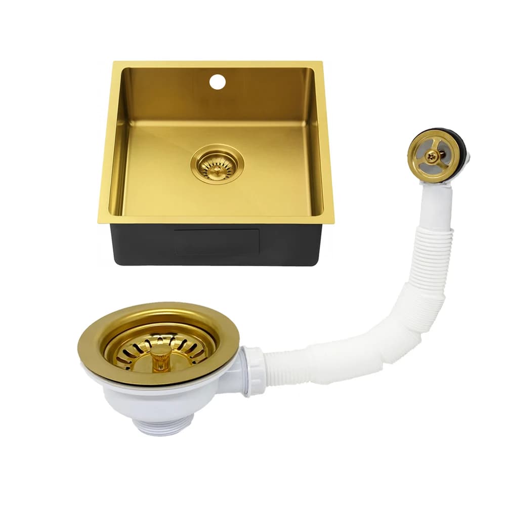 Qualità Golden Kitchen Sink Strainer Plug troppopieno cestello di scarico filtro SUS 304 durevole Kitchen Waste Bowl Kit 114mm di ricambio