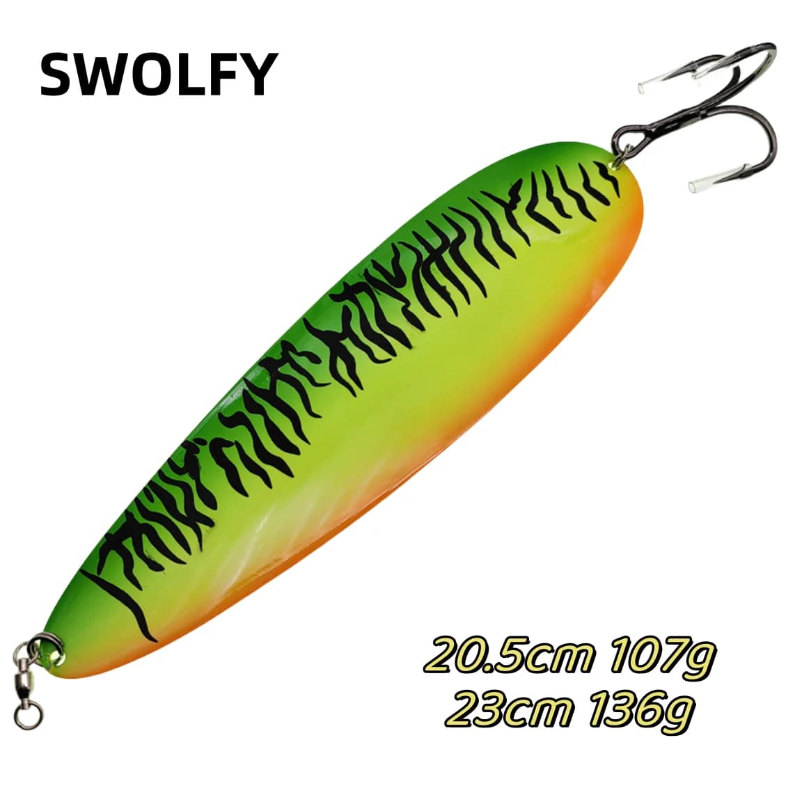 SWOLFY 1 pz 107g/204mm 136g/230mm metallo Spinner paillettes cucchiaio esca pesca doppio grande cucchiaio richiamo Wobbler Swimbait luccio salmone